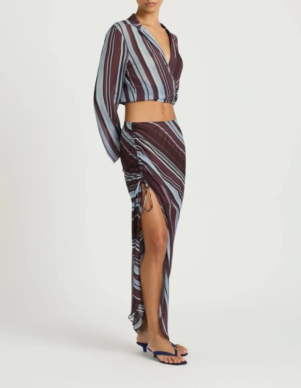 Midnight Stripe Maxi Skirt
