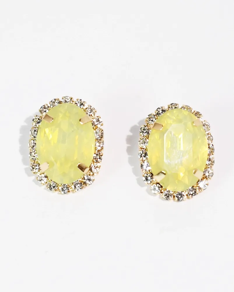 Sculpted Crystal Accent Stud Earrings