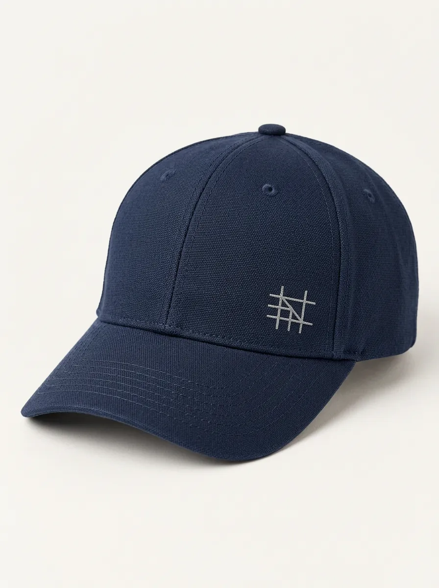 Casual Baseball Cap with Geometric Grid Printed Artwork