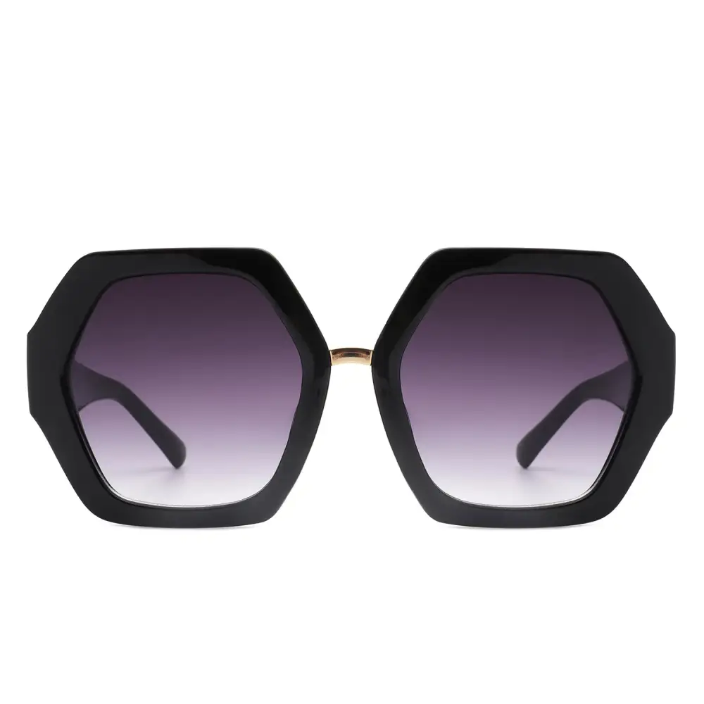 Geometric Square Hexagonal Oversized Sunglasses