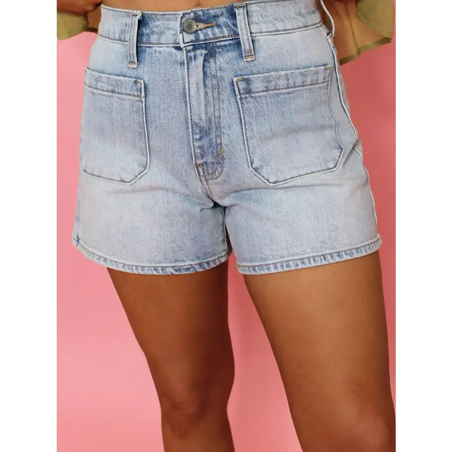 Everyday High Rise Pocketed Denim Shorts