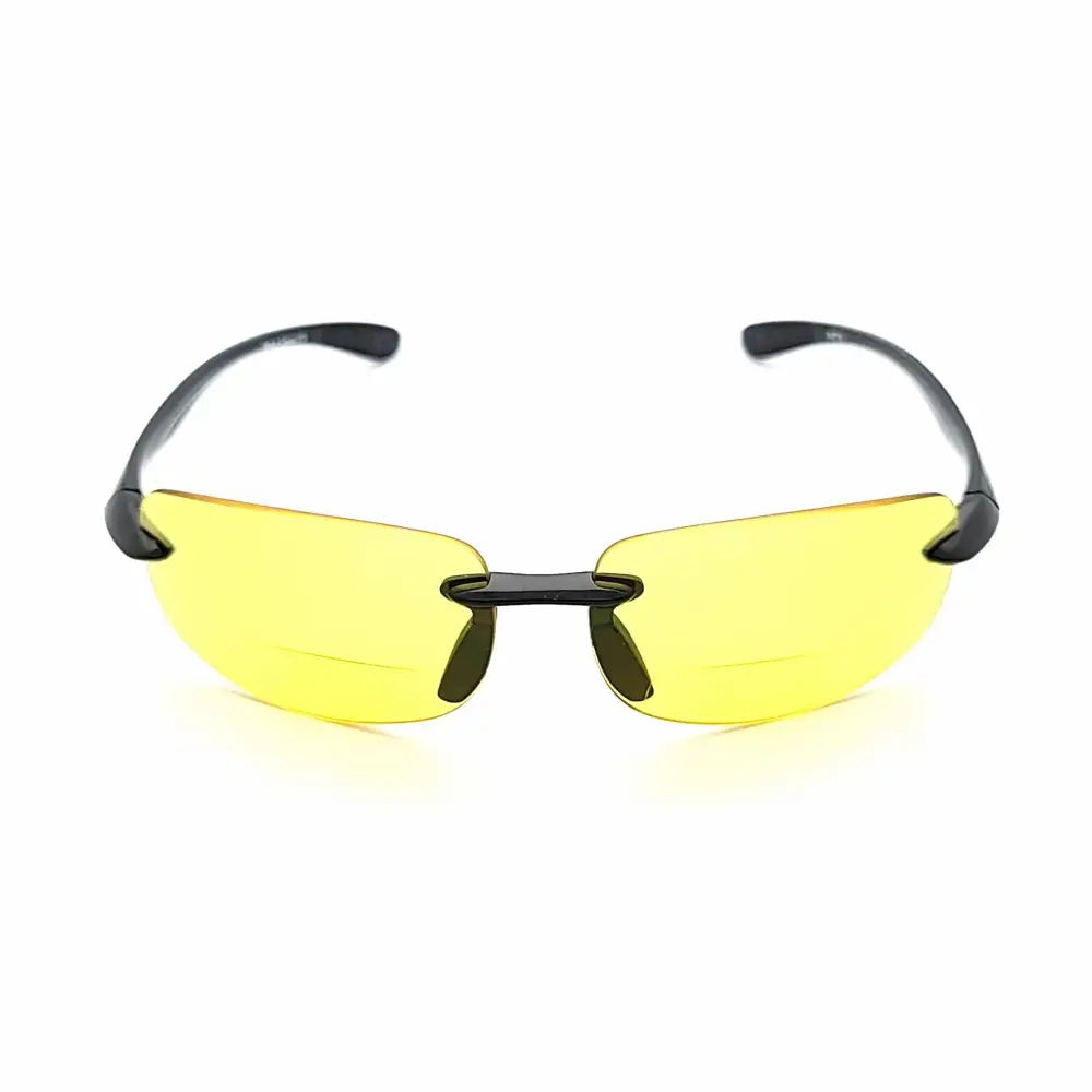Rimless Bifocal Yellow-Tint Reading Glasses