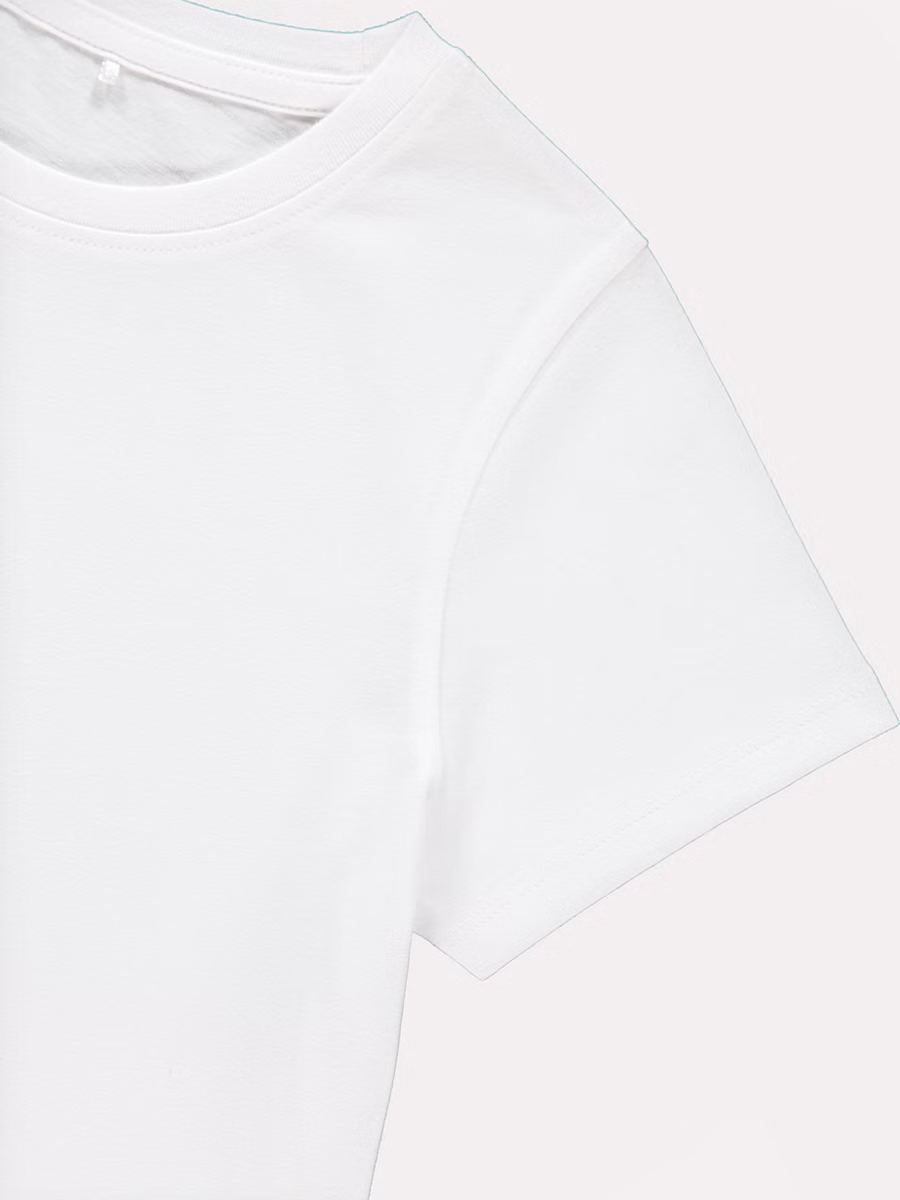 White Short Sleeve T Shirt detail 1