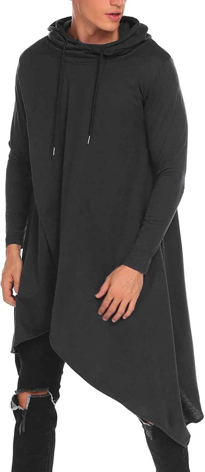Casual Asymmetrie Hem Pullover Hooded Poncho Sweatshirt Hoodie
