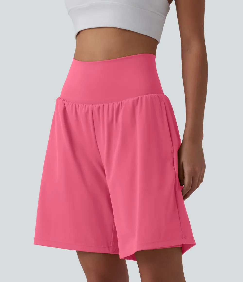 SoftlyZero Airy Super High Waisted 2-in-1 Cool Touch Yoga Shorts 9