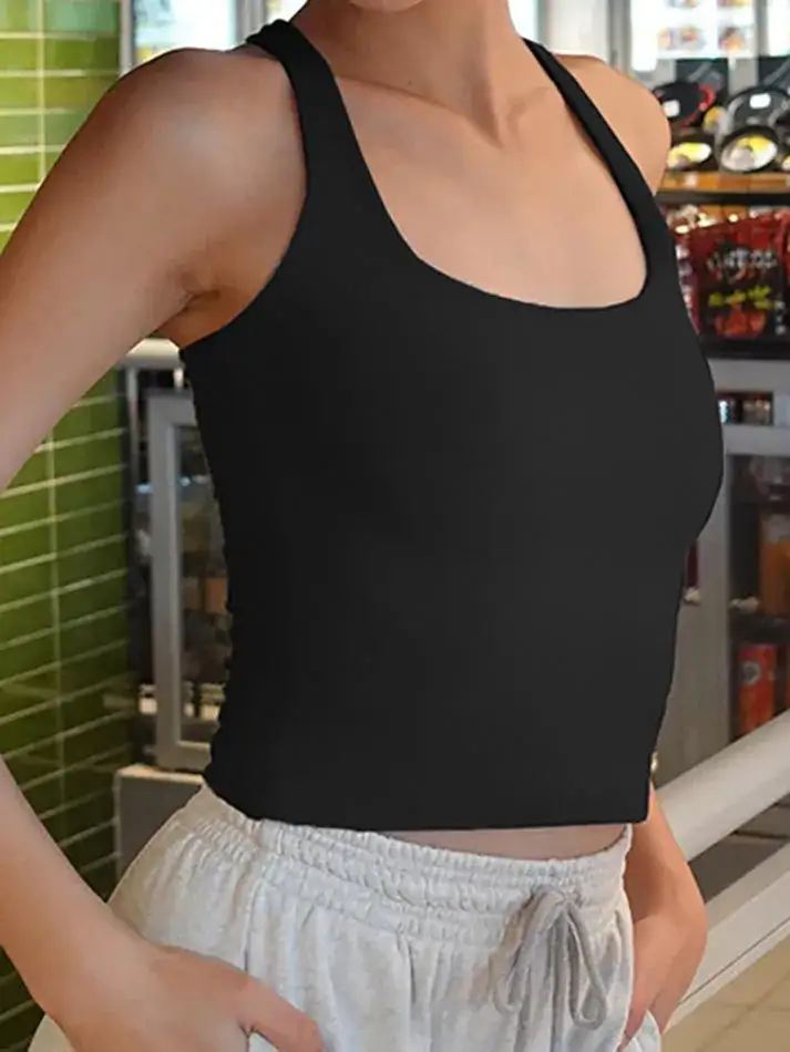 Square-Neck Slim-Fit Tank Top