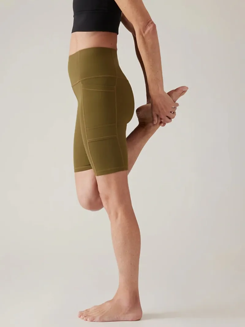 Green Solid Biker Shorts For Sleek Active Style