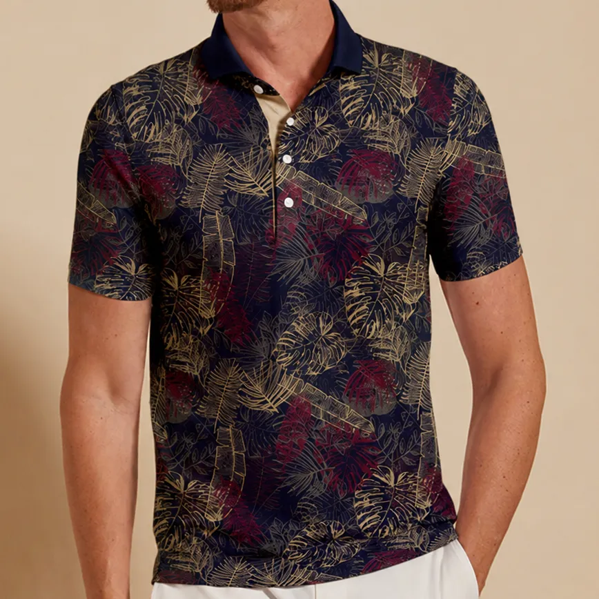 Active Sport Short Sleeve Button Up Polo Shirt