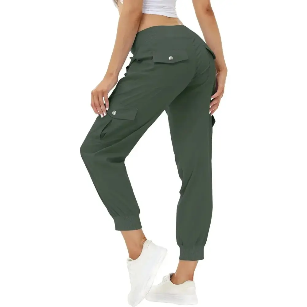 Women's Lightweight Hiking Cargo Pant Elastic Waist 6 Pockets Quick Dry Jogger