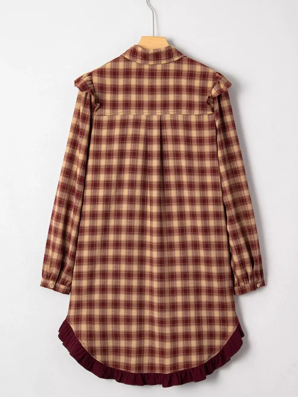 Plaid Patchwork Ruffle Mini Dress