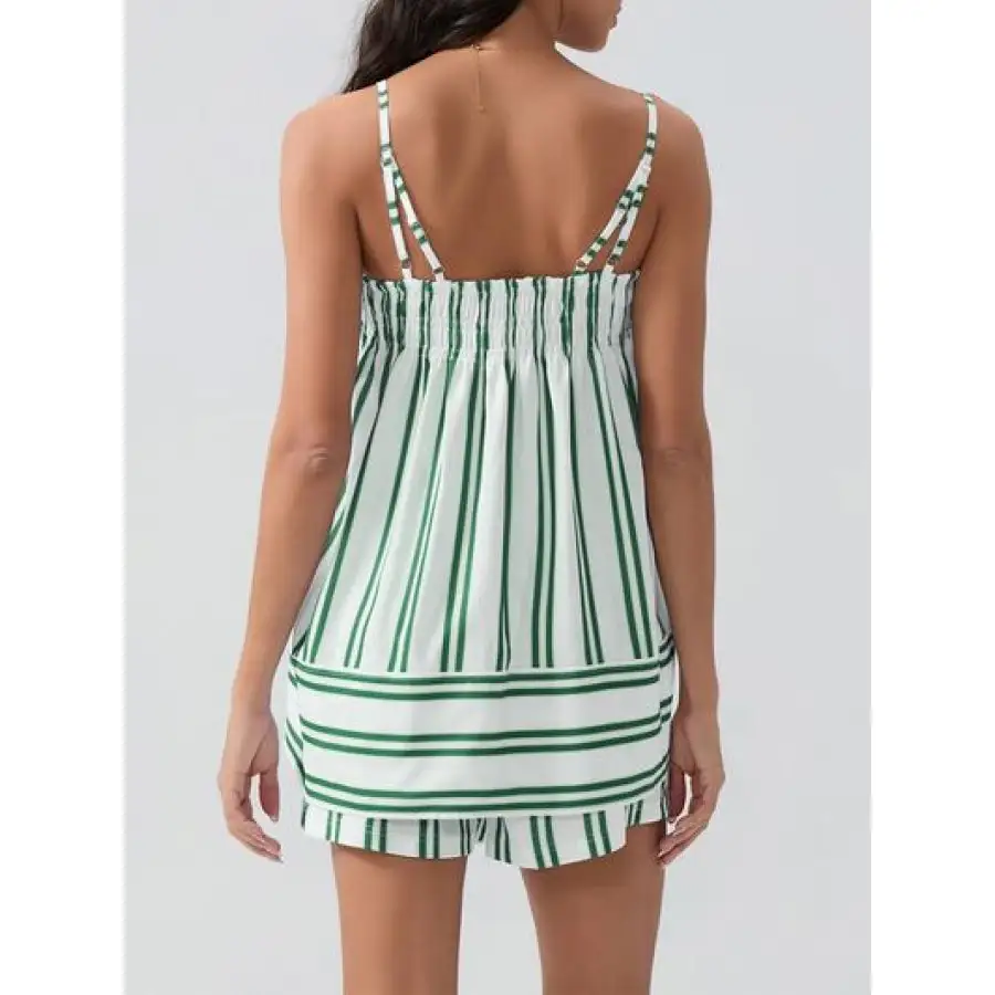 Relaxed Smocked Square Neck Cami and Shorts Set