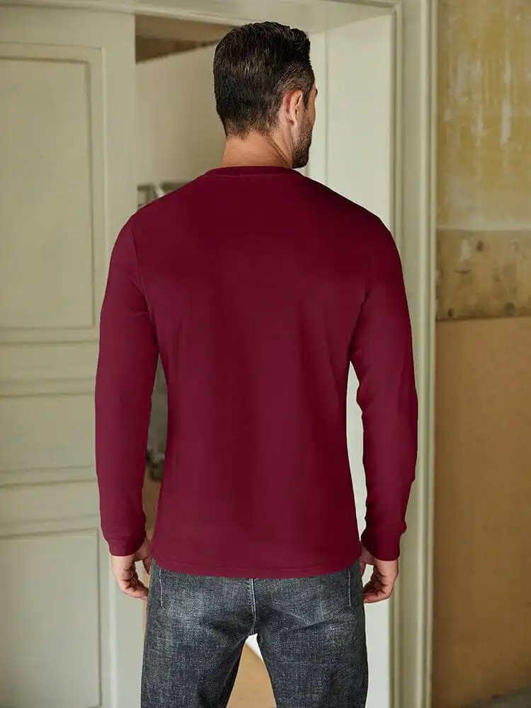Ribbed Knit Henley T-Shirt