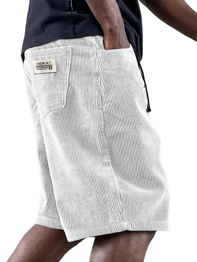 Relaxed Corduroy Utility Pocket Shorts