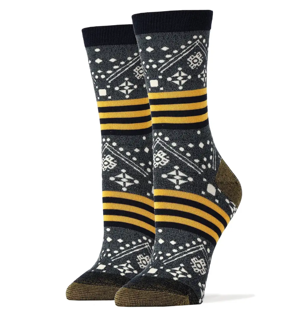 Classic Bamboo Blend Everyday Pattern Crew Socks