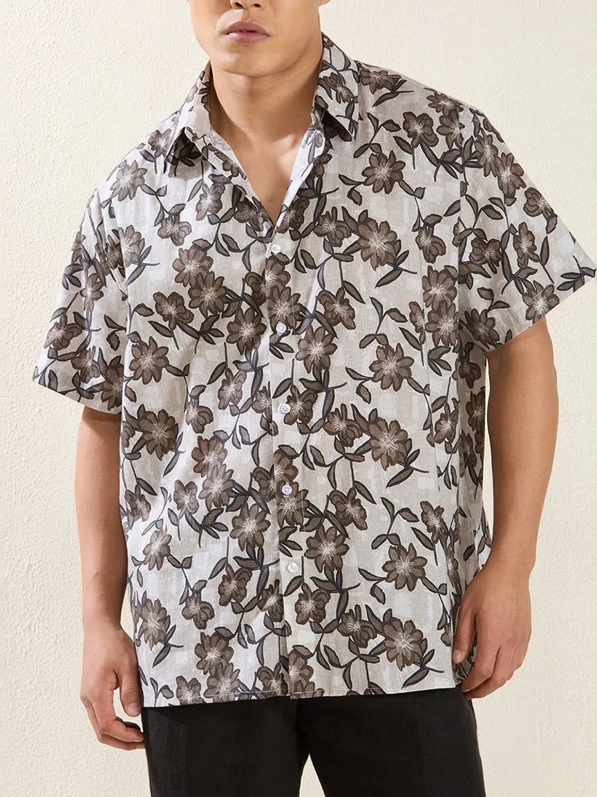 Everyday Textured Half Sleeve Printed Men's Formal Shirt