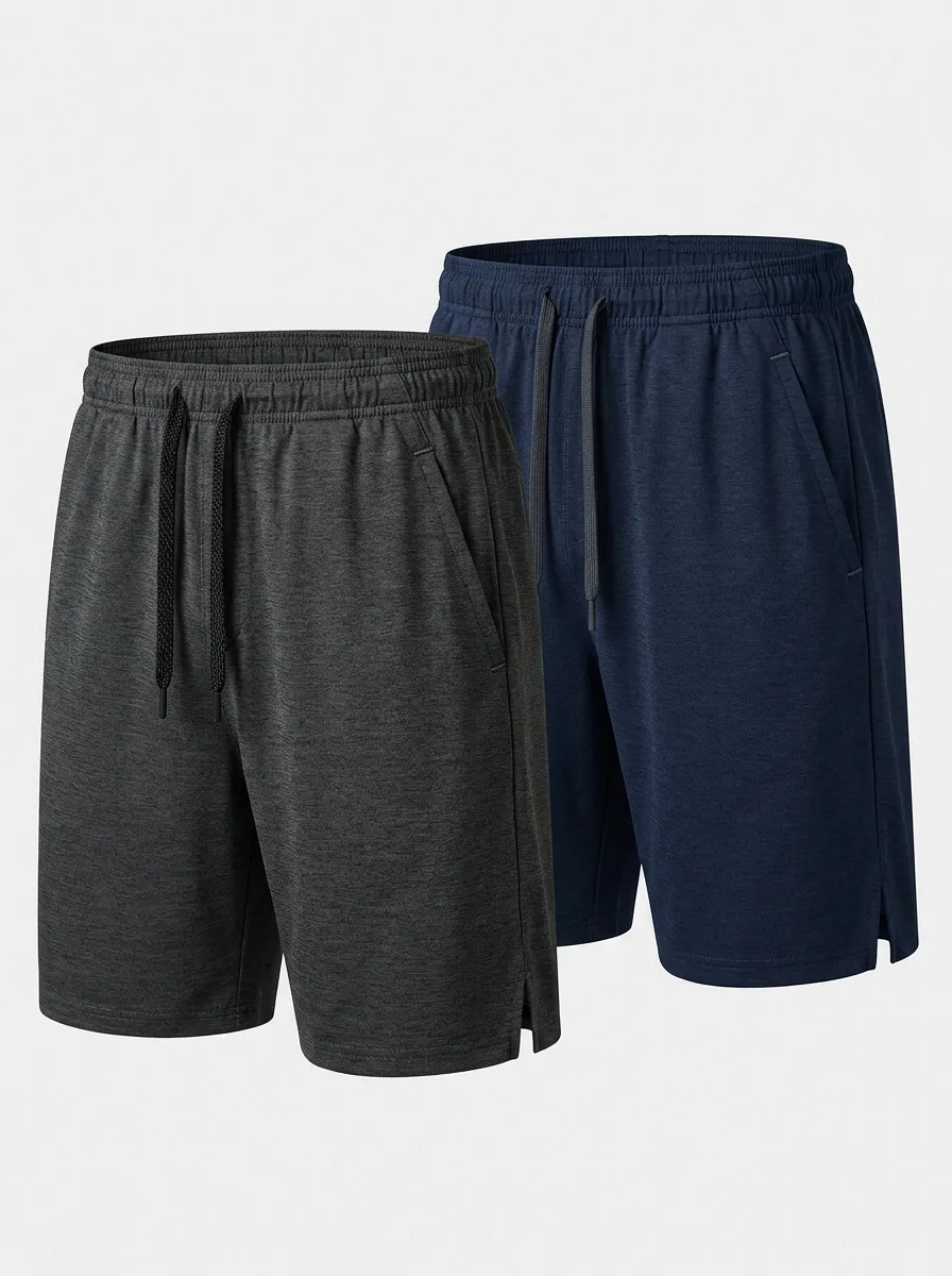 Drawstring Athletic Two-Pack Athletic Shorts