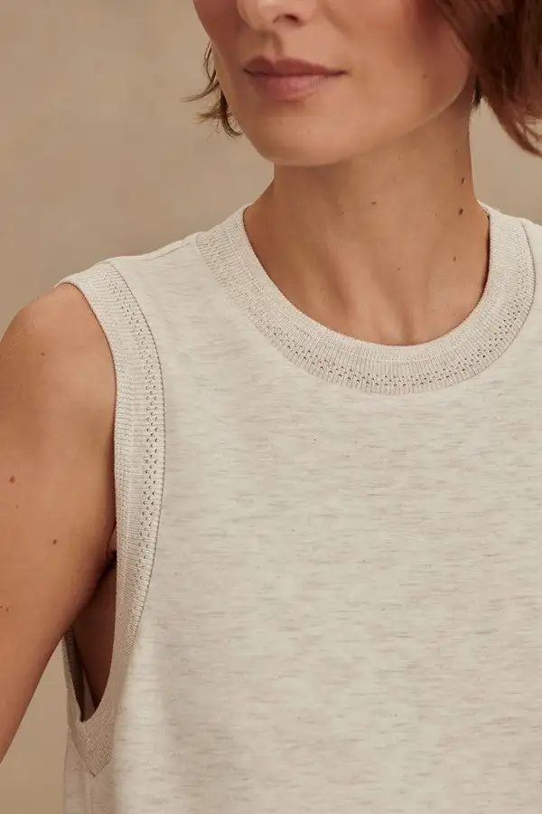 Beige Linen Sleeveless Column Midi Dress