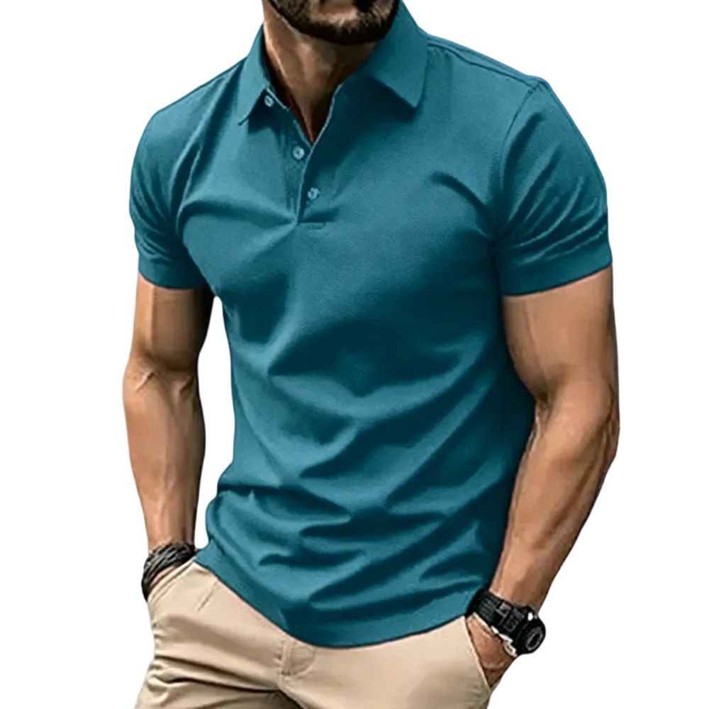 Men’s Casual Business Polo Shirts, Simple and Comfortable, Skin-Friendly Polyester Fabric with Slight Stretch