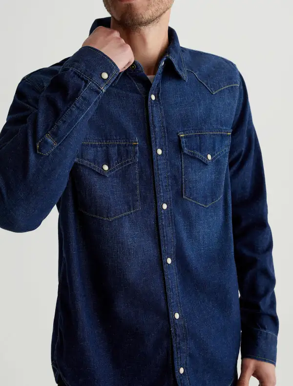 Men's Refined Five-Pocket Denim Shirt