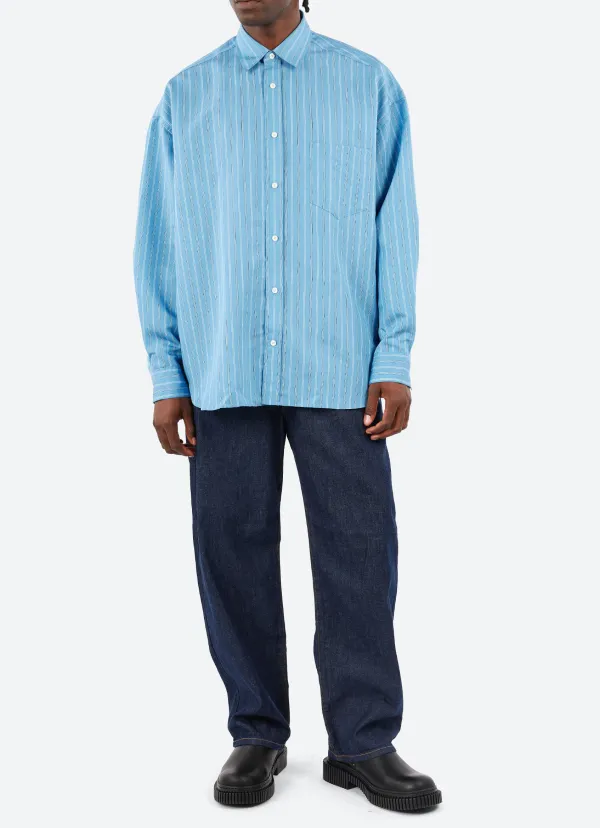 Men's Point Collar Long Sleeve Shirt