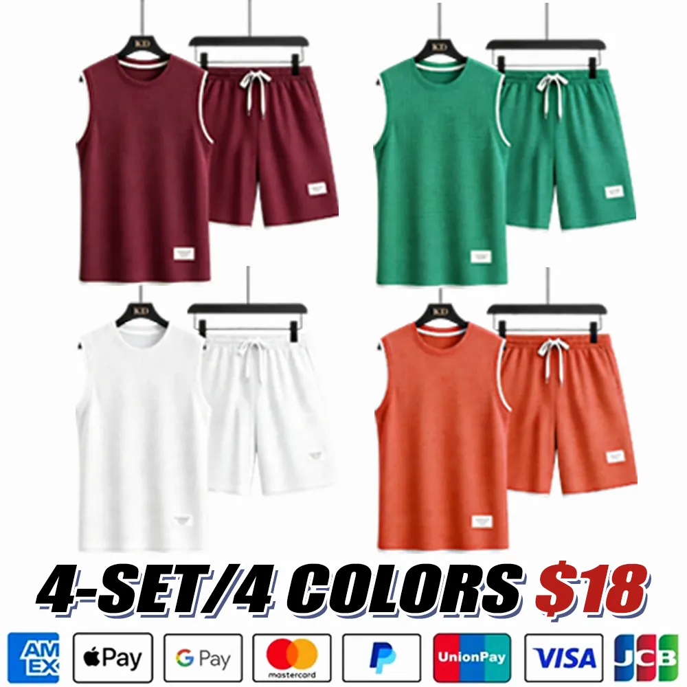 Men's Short-Sleeve T-Shirt & Drawstring Short Set Tank Top & Short 2-Piece Set