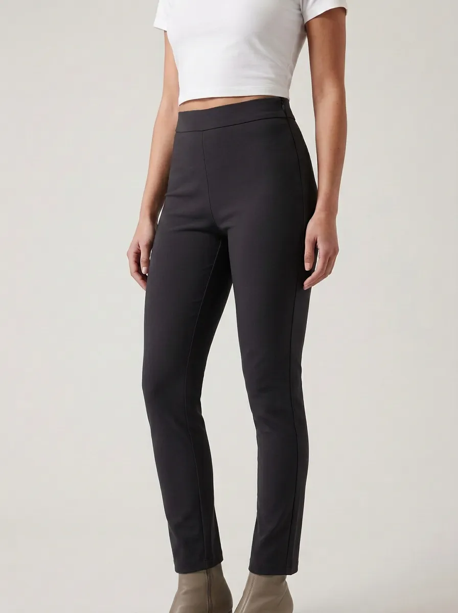 Wardrobe-Essential Mid-Rise Stretch Women's Stretch Mid-Rise Pants