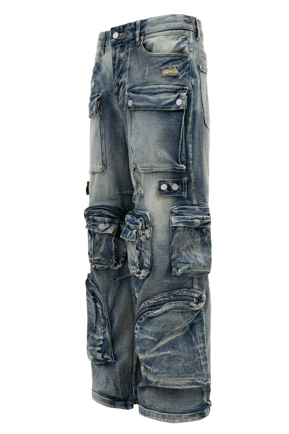 Men's Vintage Multi Cargo Baggy Jeans