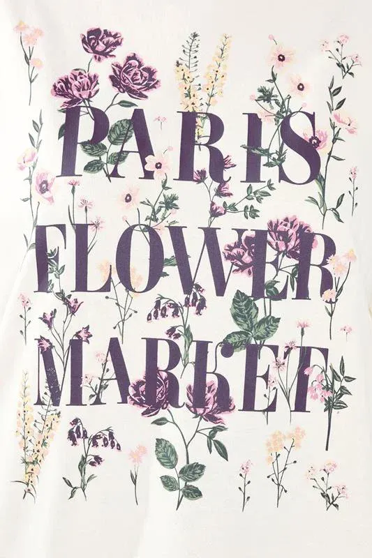White 'Paris Flower Market' Floral Sweatshirt
