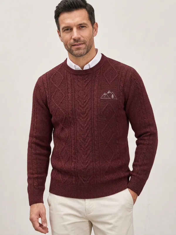 Men's Charcoal Grey Outdoor Mountain Pine Knit Sweater