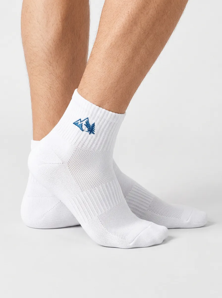 White Summit Mountain Pine Graphic Training Ankle Socks