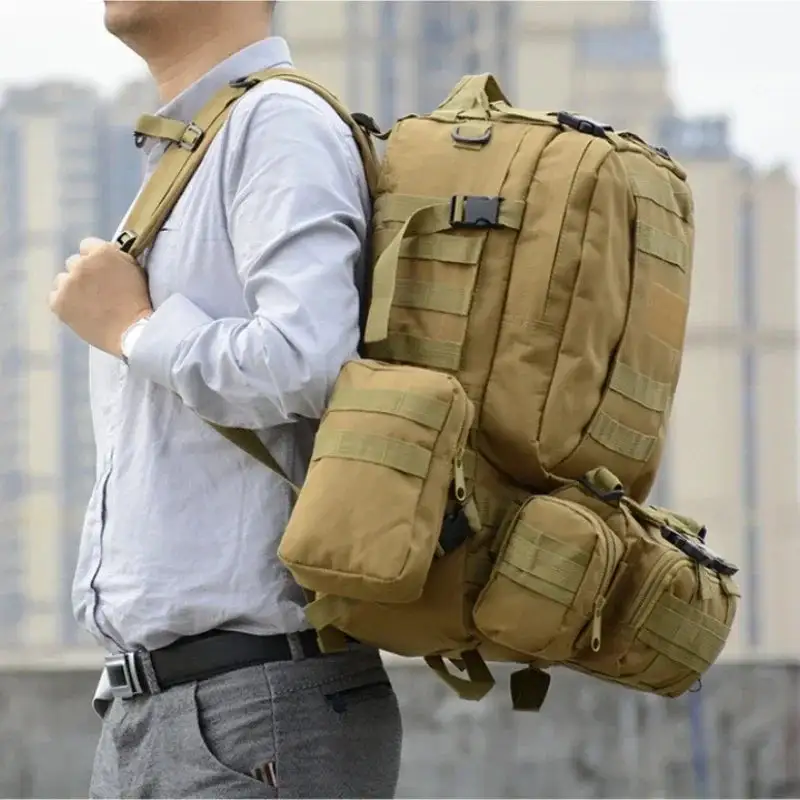 Tactical Khaki Multi-Functional Backpack Set