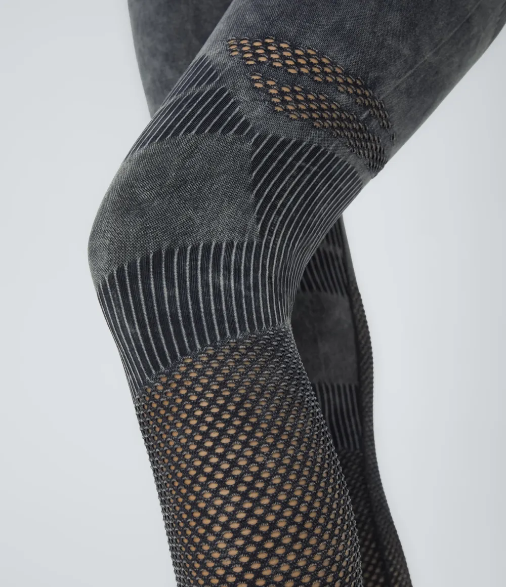 Seamless Flow High Waisted Cut Out Washed Yoga 7/8 Leggings