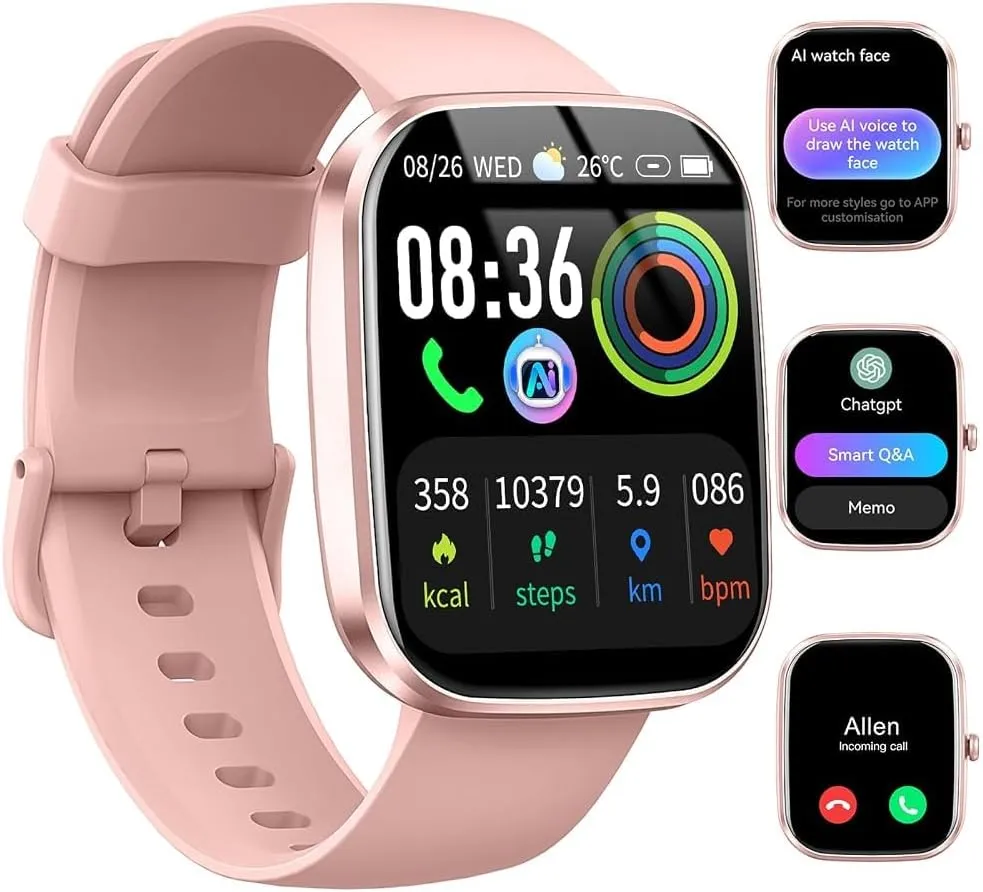 Smart Watch for Women Men, Alexa Built-in, Smartwatch for iPhone & Android Bluetooth Call, 1.91