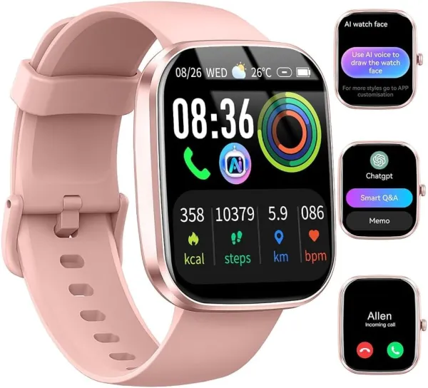 Smart Watch for Women Men, Alexa Built-in, Smartwatch for iPhone & Android Bluetooth Call, 1.91