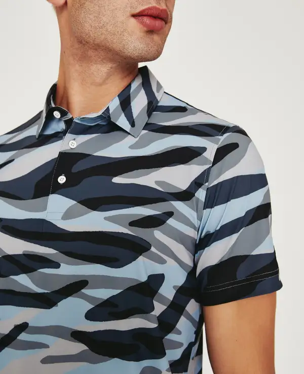 Men's Self Collar Moisture Wicking Polo Shirt