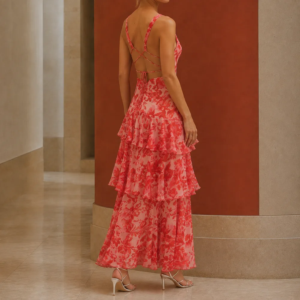 Lace Tiered Maxi Dress
