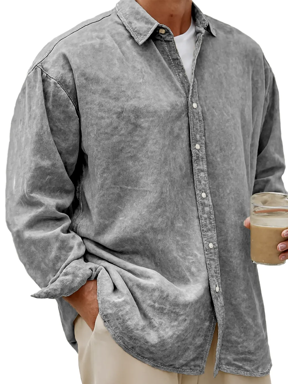 Lyocell Blend Long Sleeve Shirt