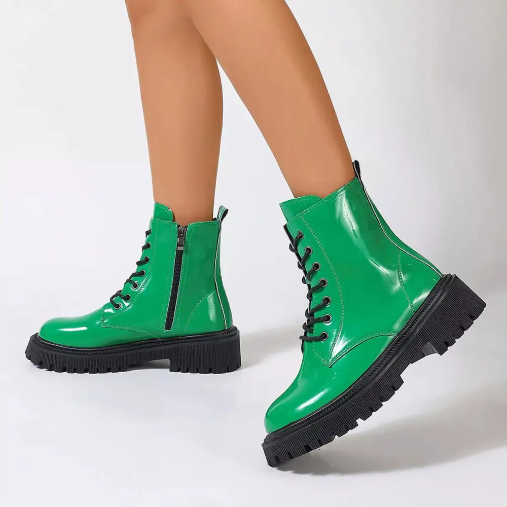 Lace-Up Platform Combat Boots