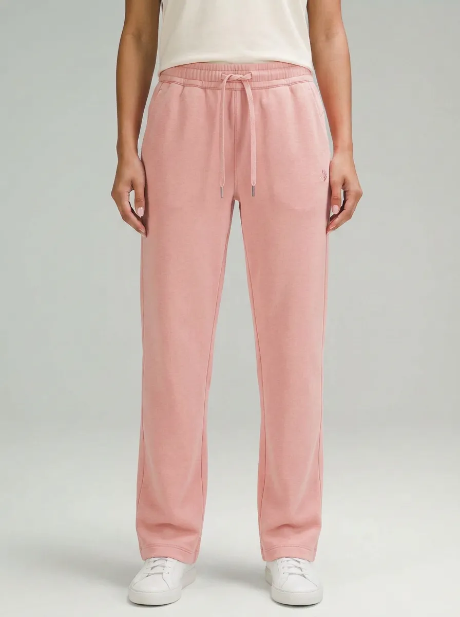 Women's Casual Minimalist Solid Black Mid-Rise Straight Leg Pants
