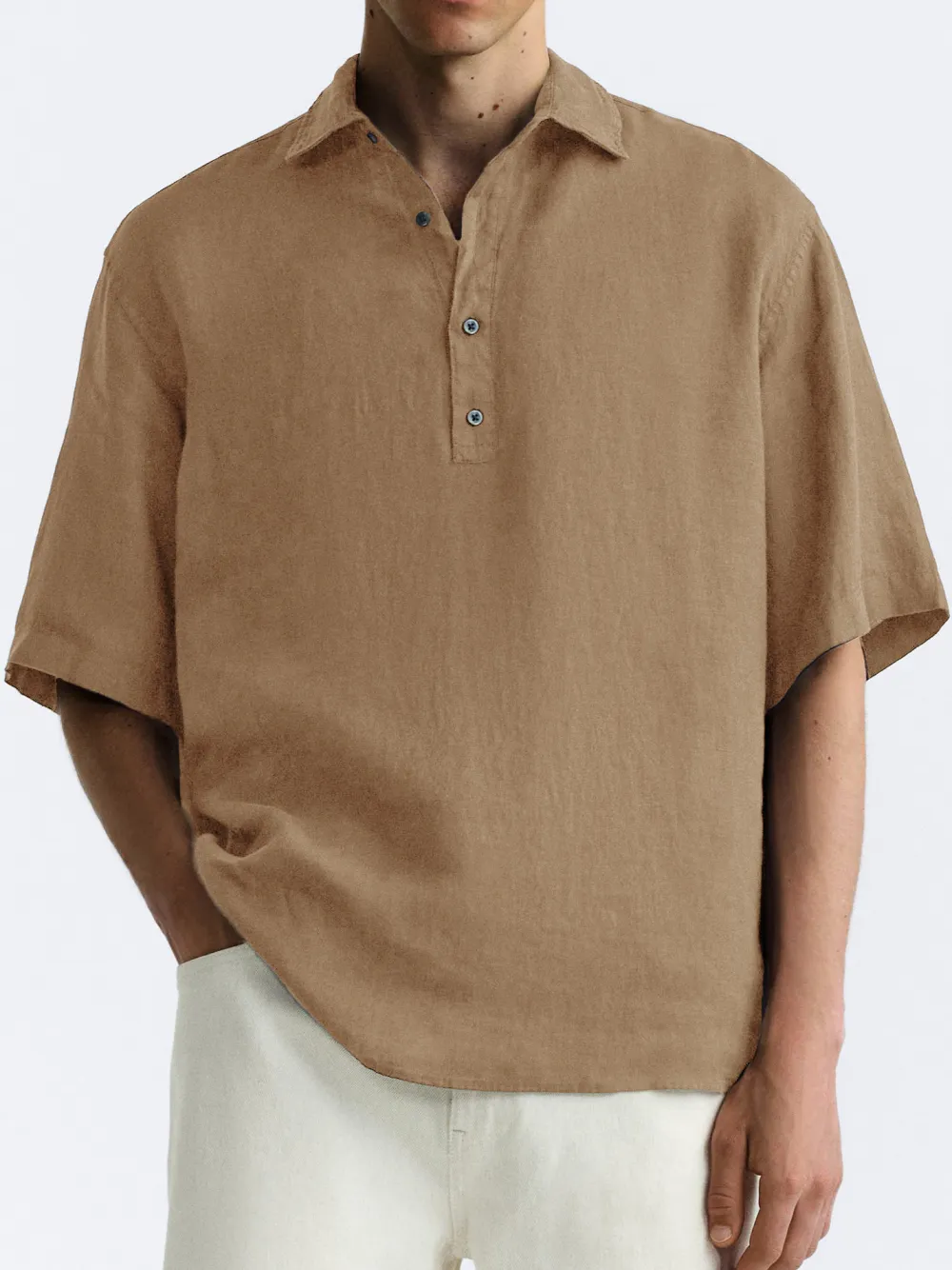 Relaxed Short Sleeve Button Front Shirt