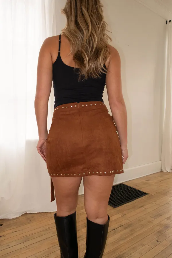 Back Zipper Asymmetrical Wrap Skirt