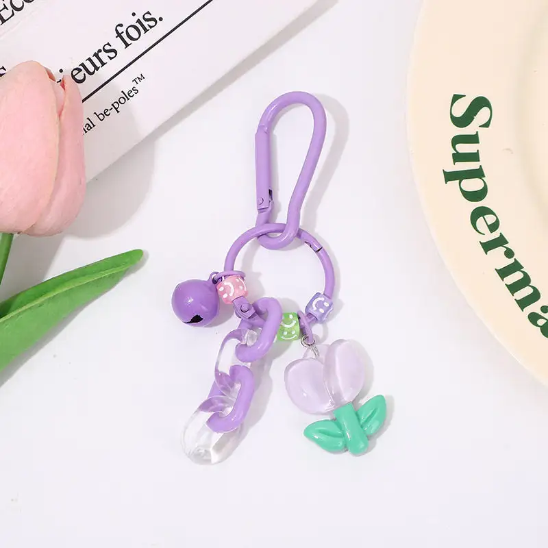 Resin Tulip Keychain Ins Style Bag Charm