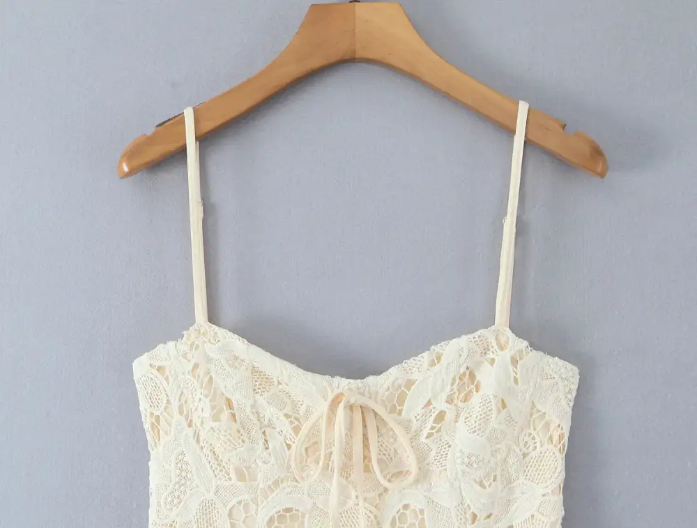 Refined Lace Embroidered Mini Dress