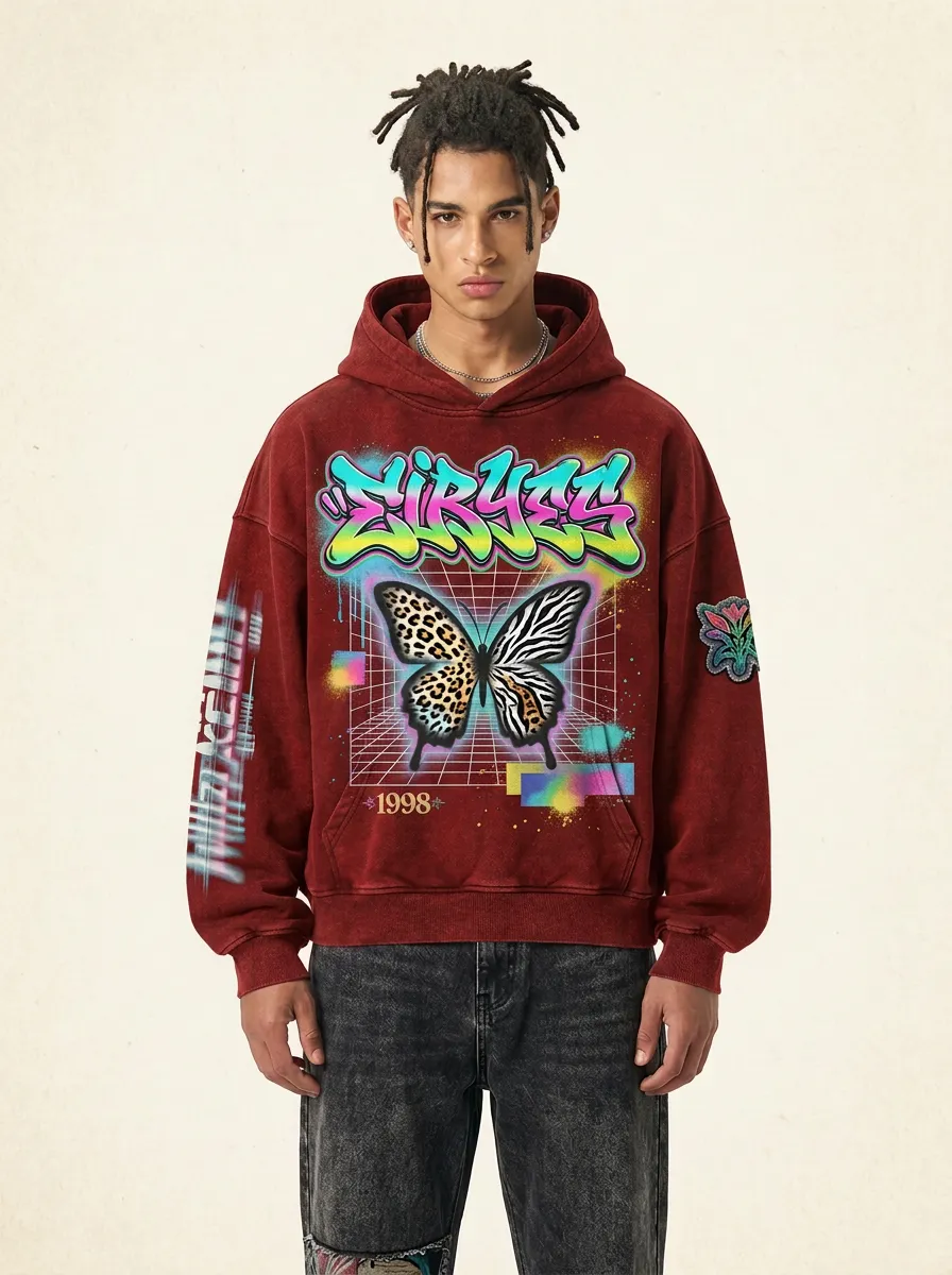 Men's Streetwear Graffiti Leopard Zebra Hoodie