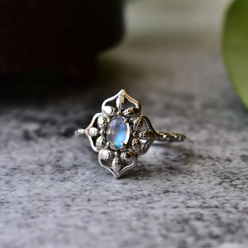 Botanical Moonstone Ring