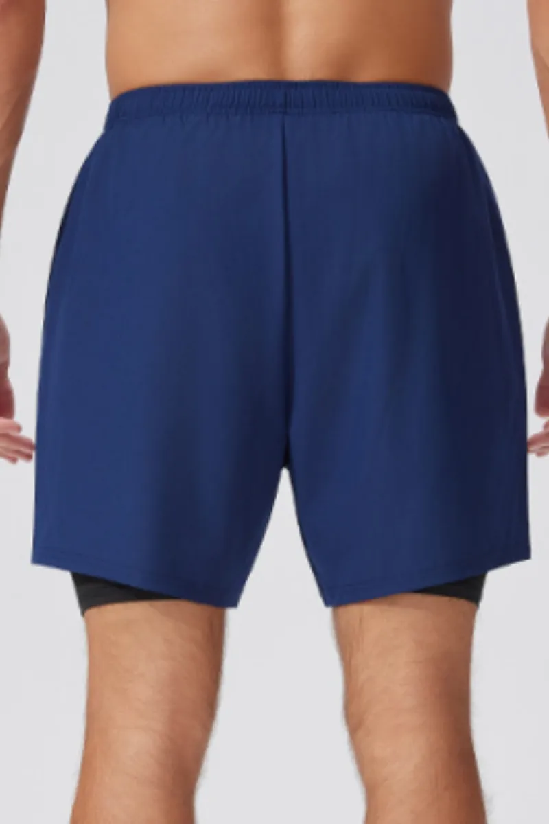 Quick Dry Drawstring Side Pocket Athletic Shorts