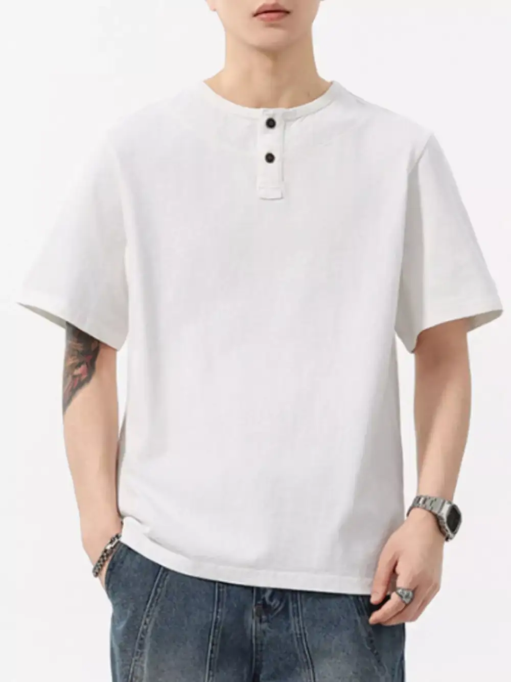 Smooth Round Neck Short Sleeve T-Shirt