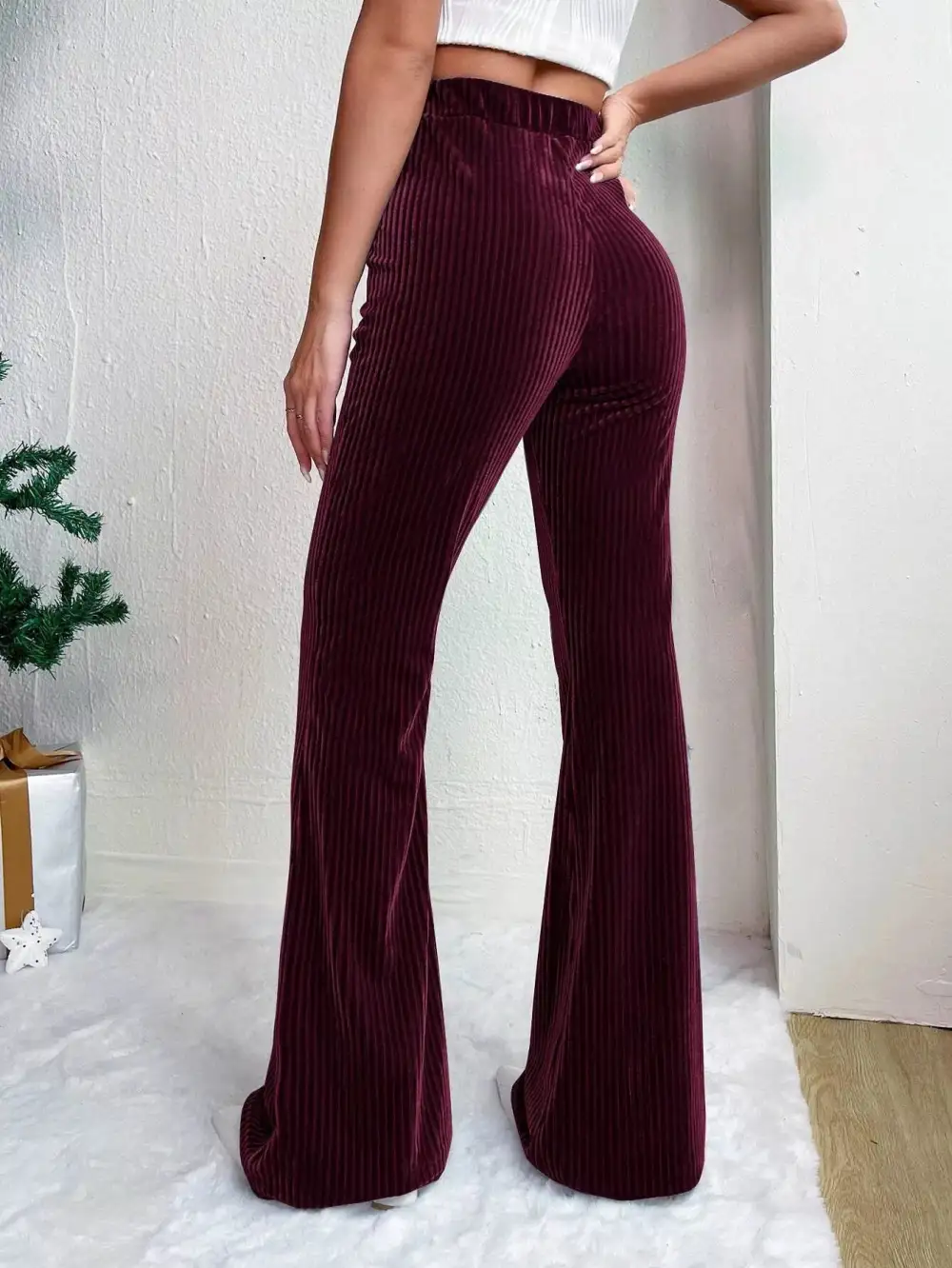 Corduroy High Waist Flare Pants