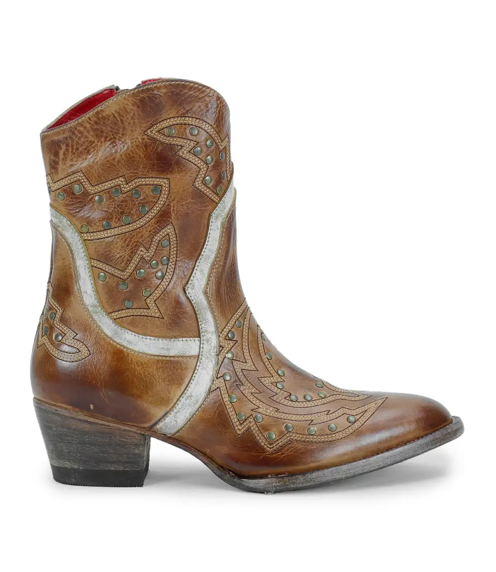 Side-Zip Studded Western Boots