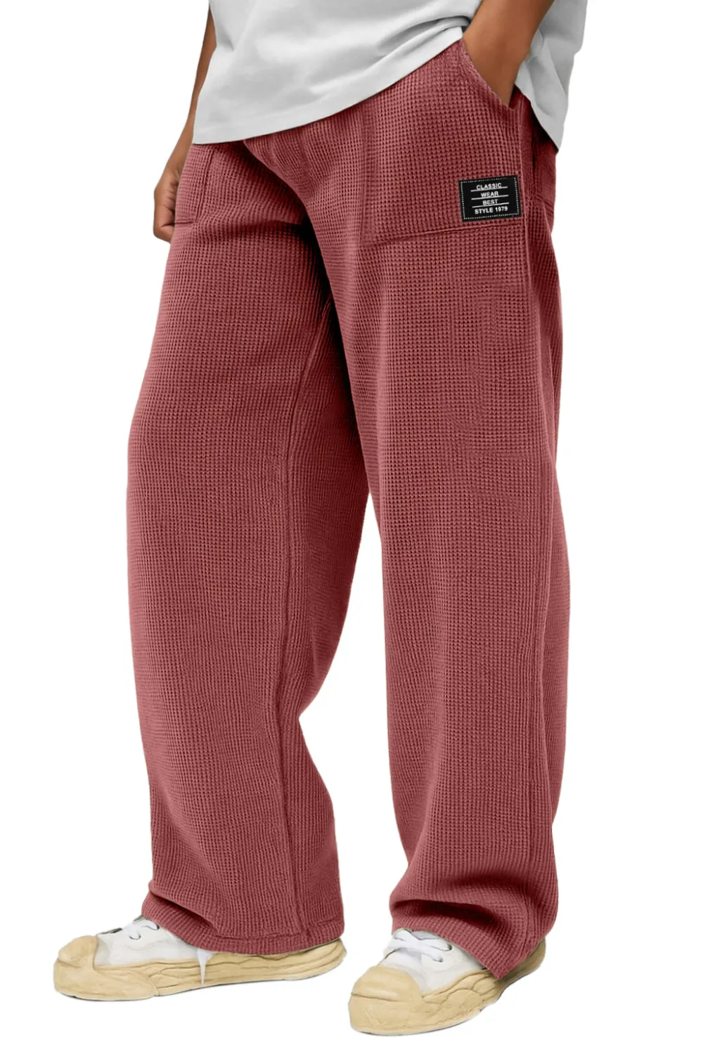Textured Knit Pocket Relaxed Pants